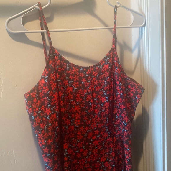 Red flower faux wrap dress - Picture 1 of 5